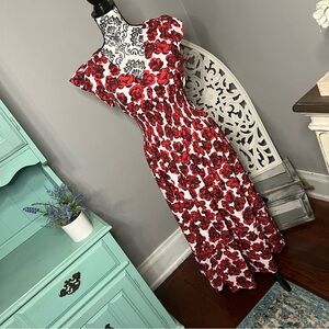 Wayward Fancies Ruffle Sleeve Floral Midi Dress Size Small Boho Cottage Core